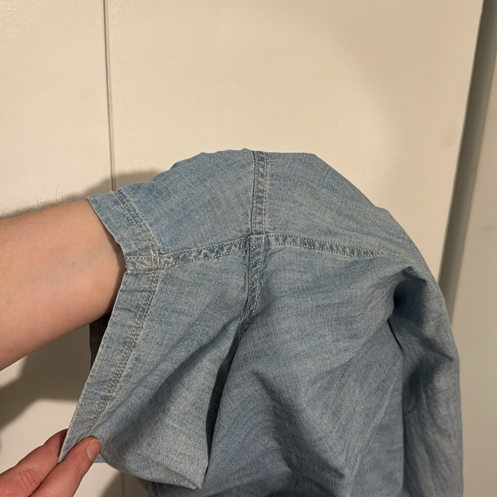 Worn once men’s denim button up shirt - Picture 3 of 5